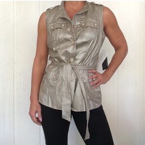 NWT SHARON YOUNG PEWTER SAFARI VEST
SAFARI SMALL silver shimmer